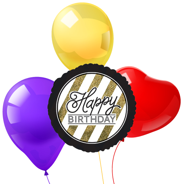 Balloon Combo 18 – Happy Birthday – glitters | FruitoGift