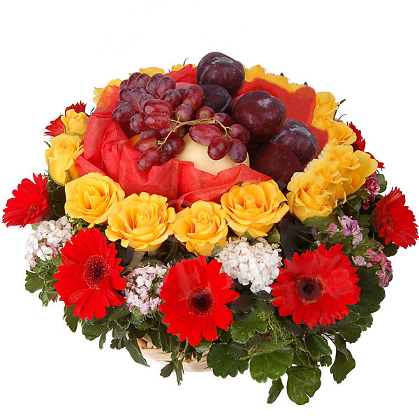 Fruit flower basket Malaysia - Feliz fruit hamper | FruitoGift