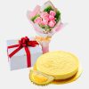Vegan Cake Delivery KL - Cake Flower Combo - Golden Durian, Vegetarian cake