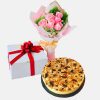 Vegan Cake Delivery KL PJ Klang valley - Cake Flower Combo - Sweet Banana Peanut Butter Chocolate Chips Cheese, Vegetarian cake