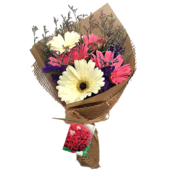 Flower Bouquet Merry Daisy - Holland Gerberas Hand Bouquet delivery | FruitoGift