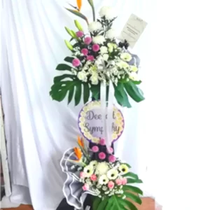 Condolence Flower Ipoh - Comforting Embrace Funeral Wreath CD47 | FruitoGift