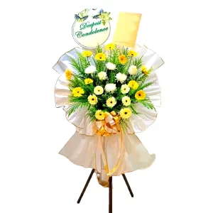 Condolence Flowers Delivery Seremban - Graceful Condolence Flower Stand Funeral Wreaths | FruitoGift
