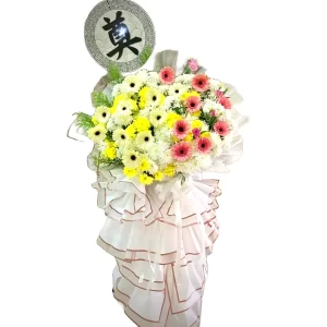 Condolence Flowers Delivery Seremban - Tenderly Love Condolence Flower Stand Funeral Wreaths | FruitoGift