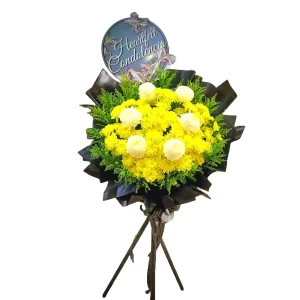 Condolence Flowers Delivery Seremban - Tranquil Condolence Flower Stand Funeral Wreaths | FruitoGift