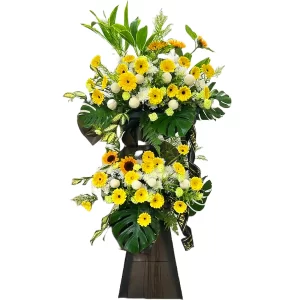 Condolence-Flowers-Delivery Penang - Big Farewell Condolence Flower Stand Funeral Wreaths | FruitoGift